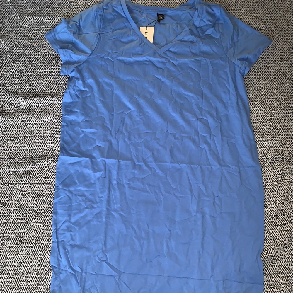 Blue Midi T-shirt Dress